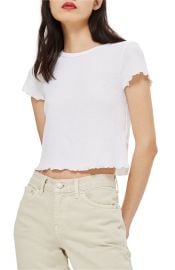 Topshop Waffle Short Sleeve T-Shirt in White at Nordstrom